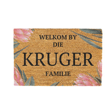 Kruger Familie Naam Coir Doormat Design 700 x 400 mm