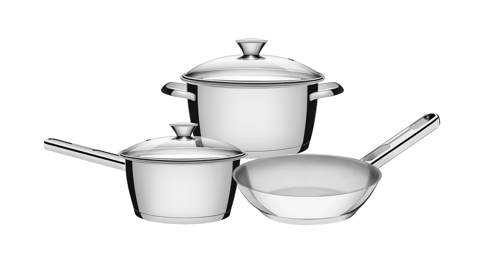Tramontina 5Pc Allegra Stainless Steel Cookware Set with Triple Bottom
