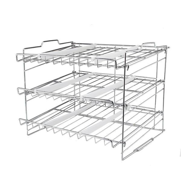 KITCHEN SUPREME STACKABLE CAN RACK ORGANIZER CHROME FINISH