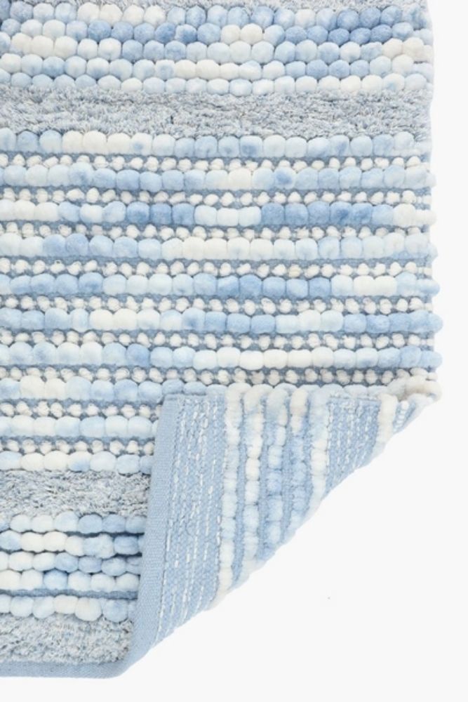 2 PIECE TEXTURED STRIPE BOBBLE TWIST BATH MAT SET Soft, Stylish & Modern Bathroom Comfort
