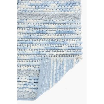 2 PIECE TEXTURED STRIPE BOBBLE TWIST BATH MAT SET Soft, Stylish & Modern Bathroom Comfort