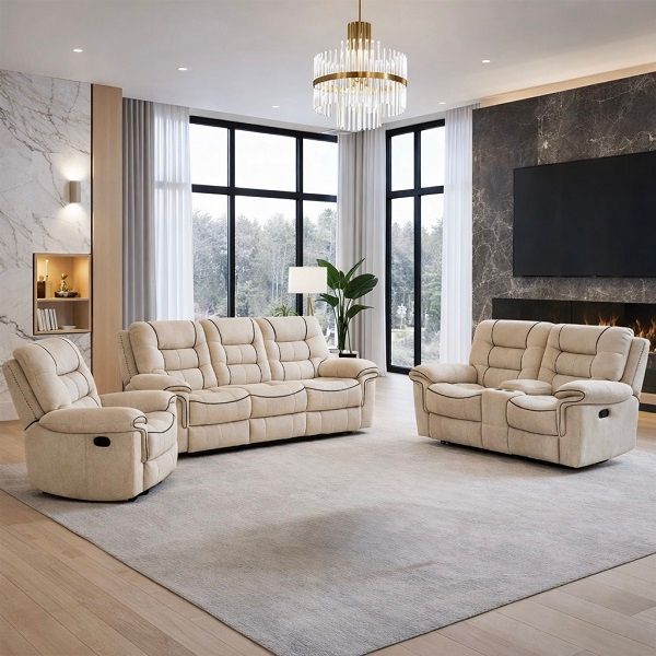 Prestige Home - Mobius Recliner Lounge Suite - Light Beige