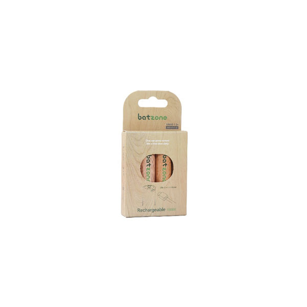 batzone Type C Li-ion Rechargeable Battery 18650 2000 2Pcs