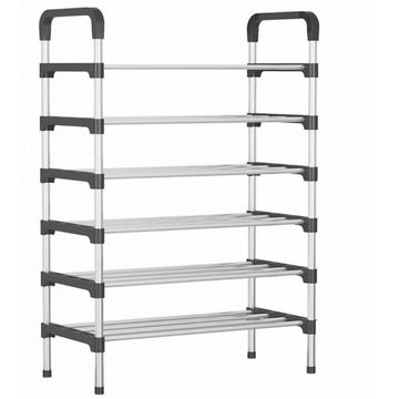 6 Layer Shoe Storage Organizer Rack - Black