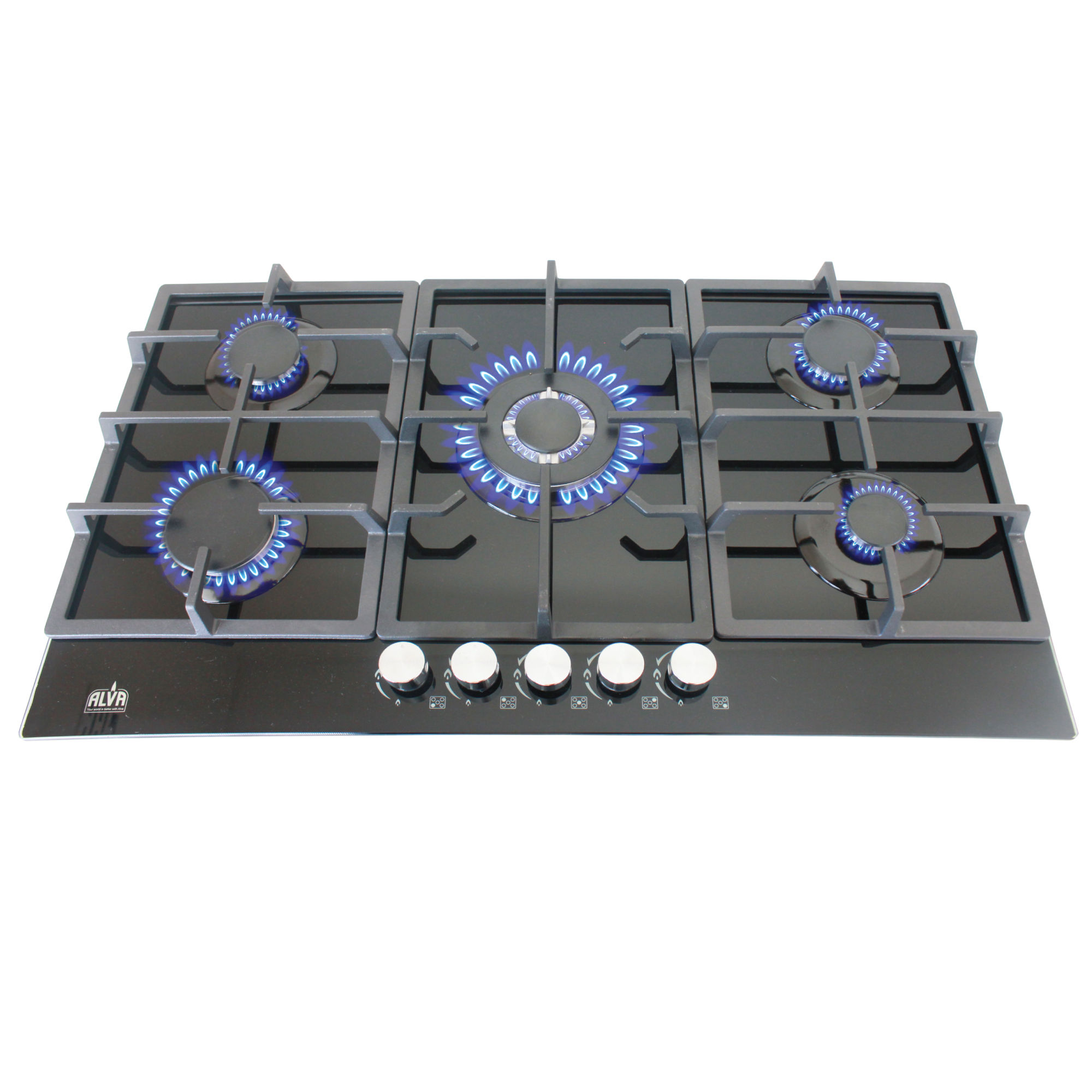 ALVA - 90cm 5-BURNER GAS HOB - GLASS