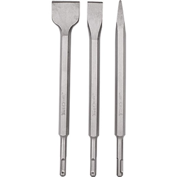 Sds Plus Chisel Set 3Pce Pointed 14Mm Flat 20Mm Flat 40Mm Tork Craft