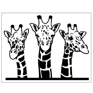 Giraffe Stencil - Three Giraffe's 550mm