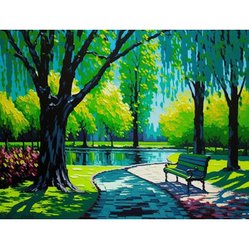 Canvas Wall Art - Walk in the Park - B1396 - [120 x 80 cm]