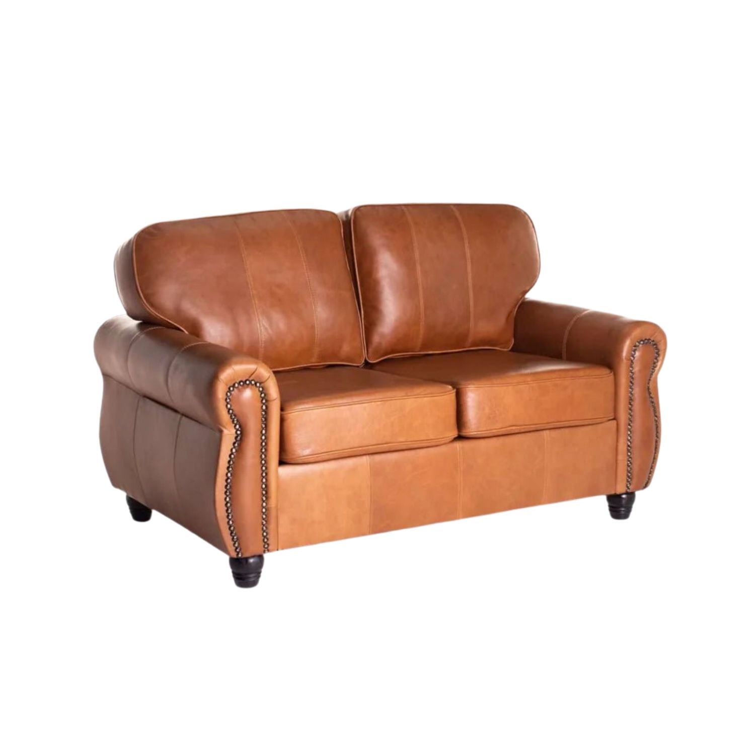 Genuine Leather 2 Seater Sofa Couch - Pecan