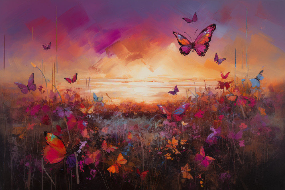 Canvas Wall Art - Vivid Bursts Color Various Shades Pink - A1146 - [120 x 80 cm]