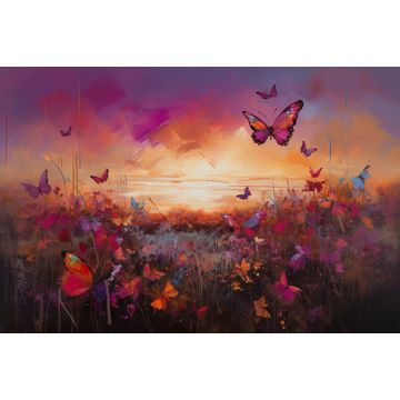 Canvas Wall Art - Vivid Bursts Color Various Shades Pink - A1146 - [120 x 80 cm]