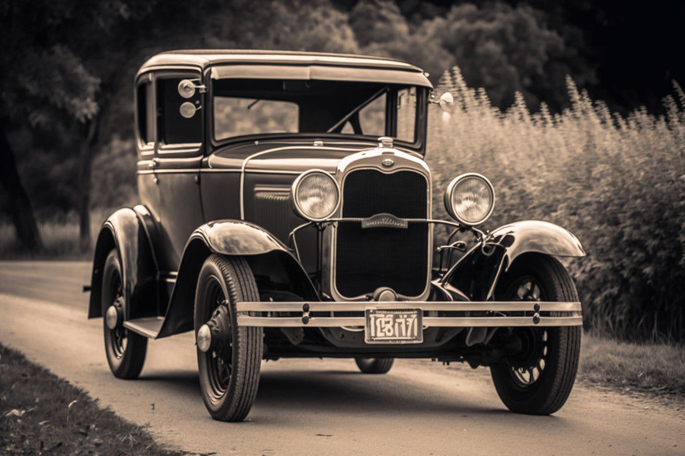 Canvas Wall Art - Classic Vintage Car - B1471 - [120 x 80 cm]