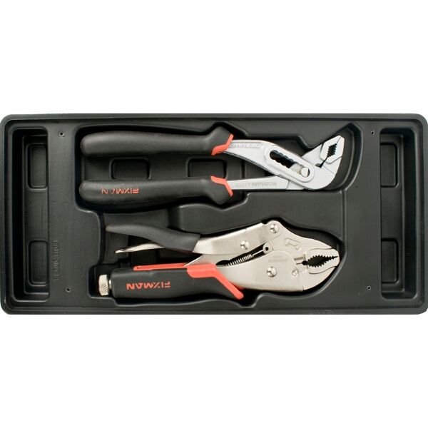 Fixman Tray 2 Piece Plier Set Groove Joint Pliers 10" And Lock Grip Pl