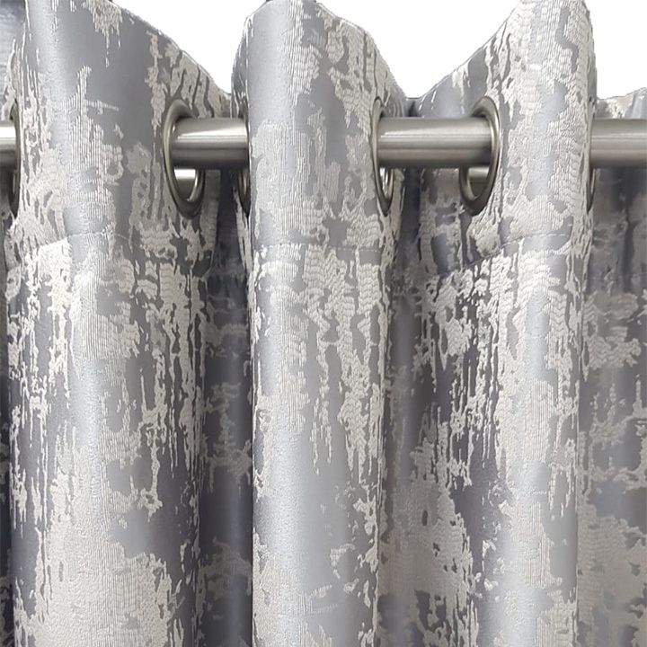 Matoc Designs Readymade Curtain -Lined -Glamour Grey -Eyelet - 400 W x 221 L cm