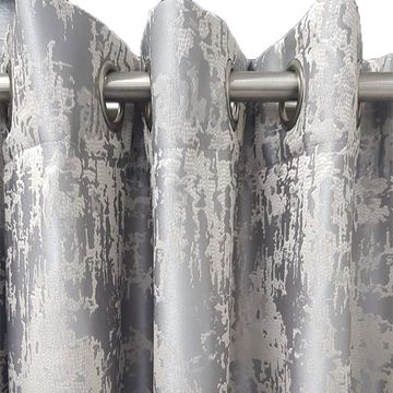 Matoc Designs Readymade Curtain -Lined -Glamour Grey -Eyelet - 400 W x 221 L cm