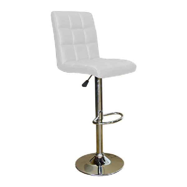 White Imprezza Faux leather barstool with gear lift and Swivel function