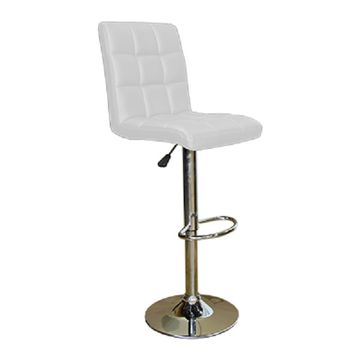 White Imprezza Faux leather barstool with gear lift and Swivel function