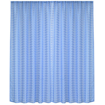 Matoc Readymade Curtain -Grid Voile -Blue -Taped -500cm W x 230cm H