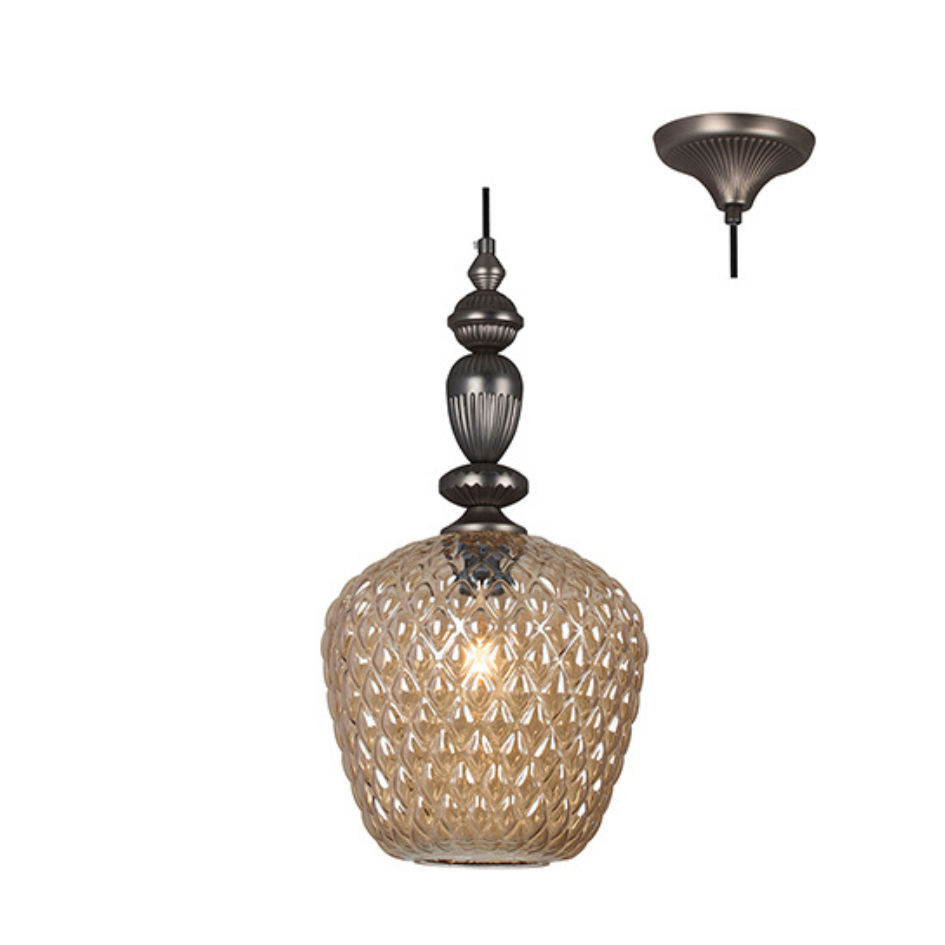 Lisbon Pendant Black With Glass