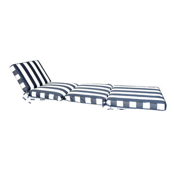Seated by Jenkie Black &white stripes Waterproof Thick Patio flexible lounger cushion (190*50cm)