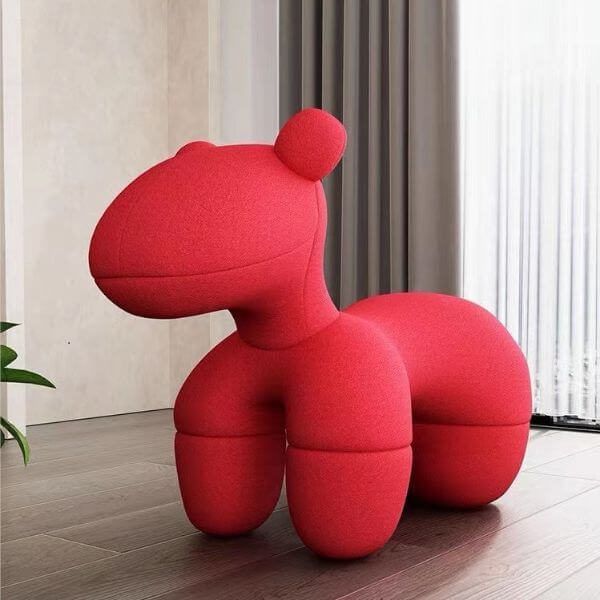 Kids Puppy Shaped Stool - Red
