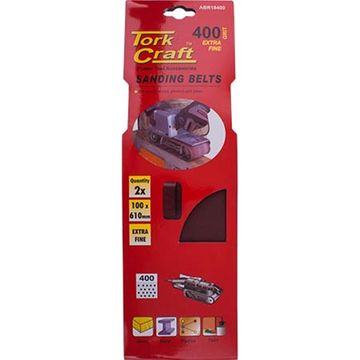 Sanding Belt 100x610mm 400Grit 2 Piece - 3 Pack
