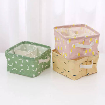Fabric Storage Box with 4 Compartments
