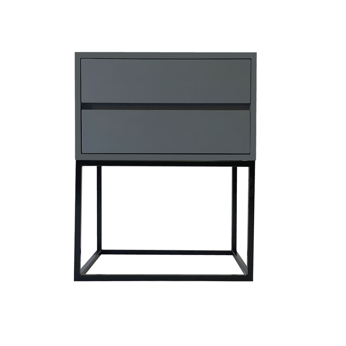 Kilimanjaro Grey Side Table Two Drawer With Hidden Handles