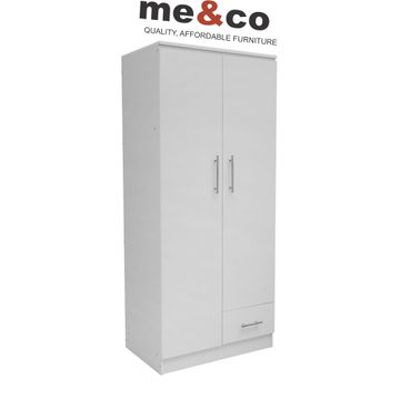 Scotty 2 Door 1 Drawer Wardrobe - White