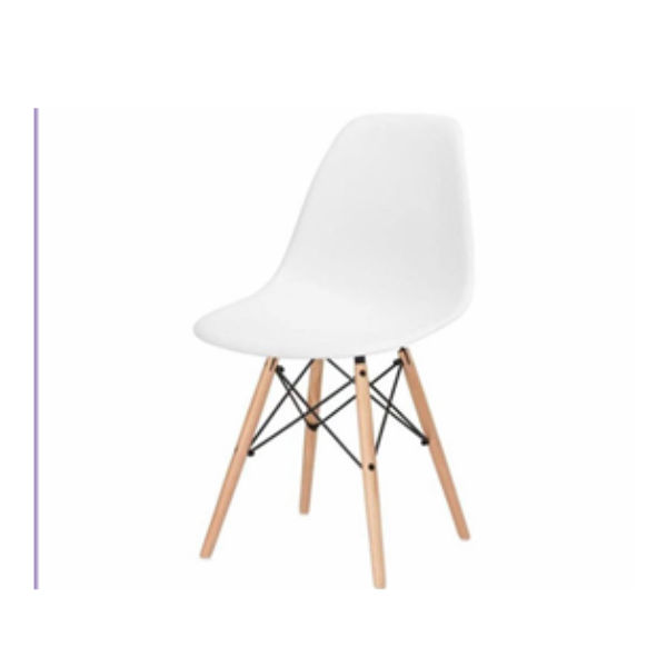 Wooden legs chair white