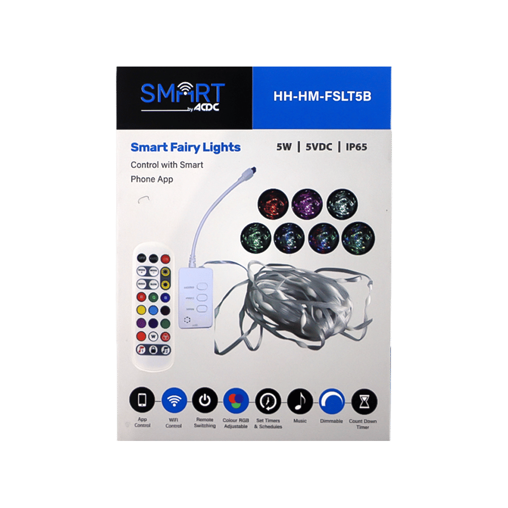 SMART WIFI RGB FAIRY LIGHT KIT 5M C/W CONT. & PSU IP65