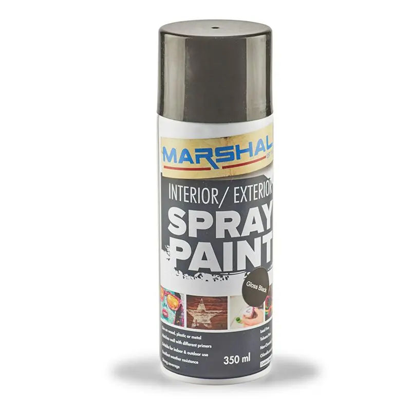 Marshal Spray Paint, Gloss Black, 350ml