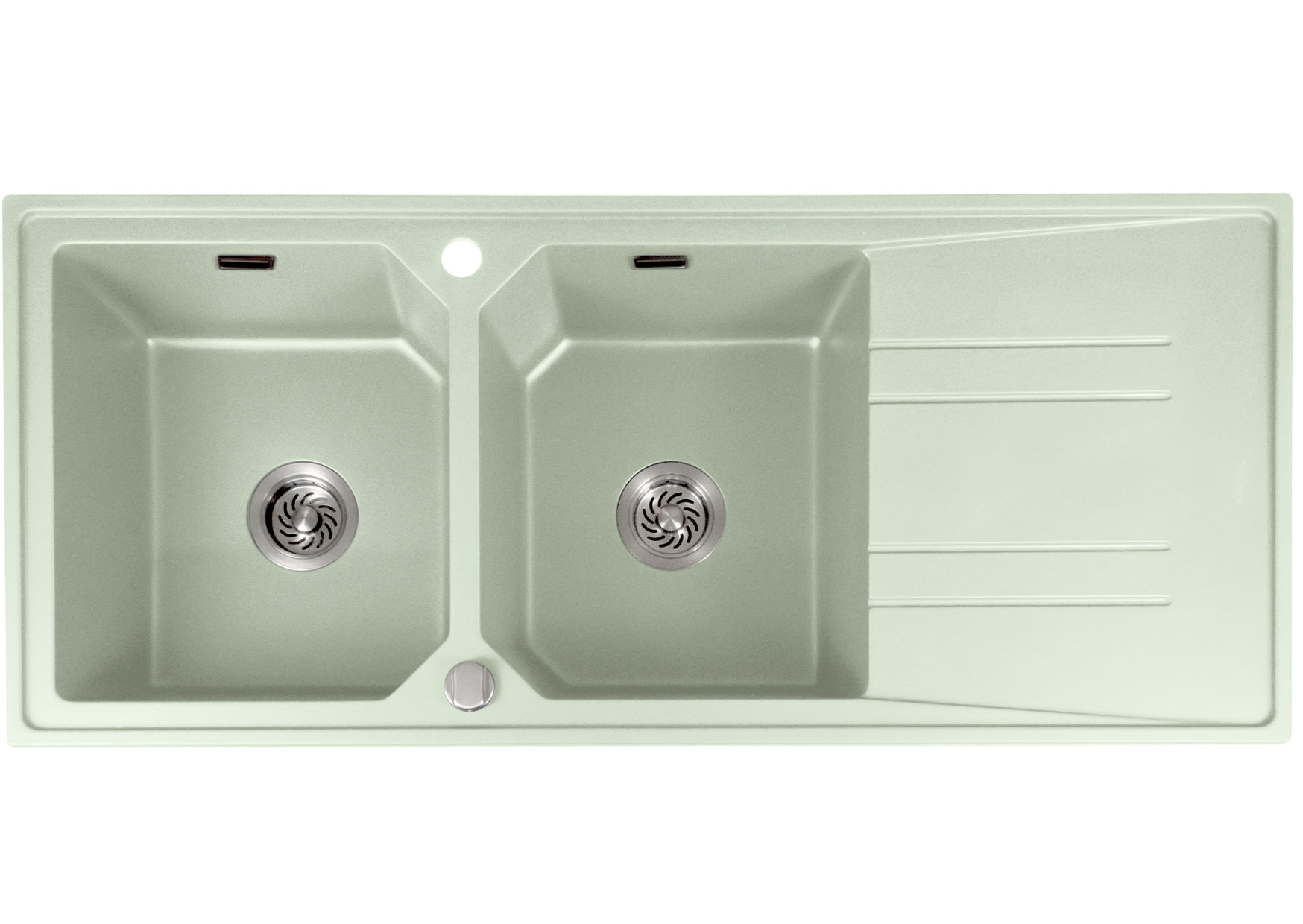Mahina Double Bowl Quartz Kitchen Sink White - Silver