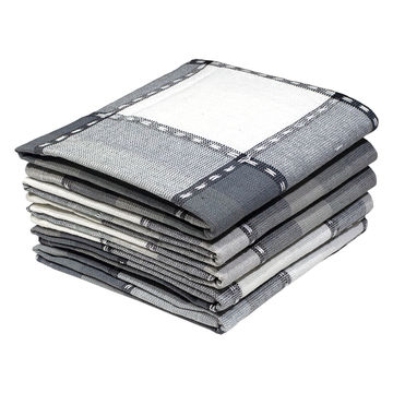 Bunty's Kitchen Towel - Design 2507 - 048x072cms - (05 Pc Pack) - Checks - Steel Gray