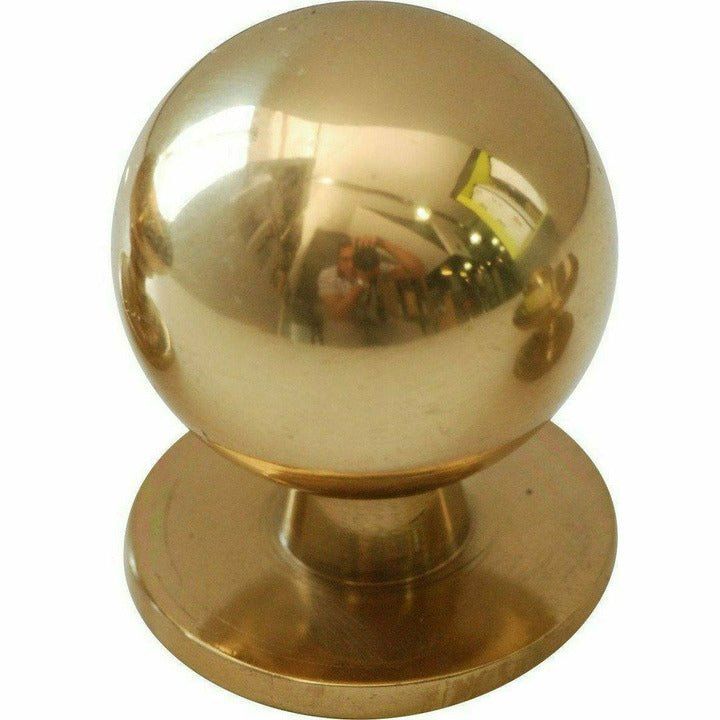 Classic Cupboard Door Knob - Solid Brass - 30mm