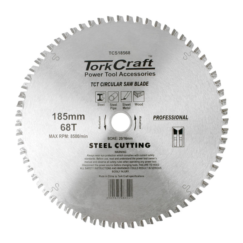 Tork Craft - Tct Blade Steel Cutting 185 x 68T 20/16