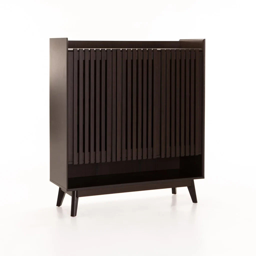 BRIO Shoe Cabinet – Wenge | 3-Tier Compact Shoe Storage for Modern Interiors