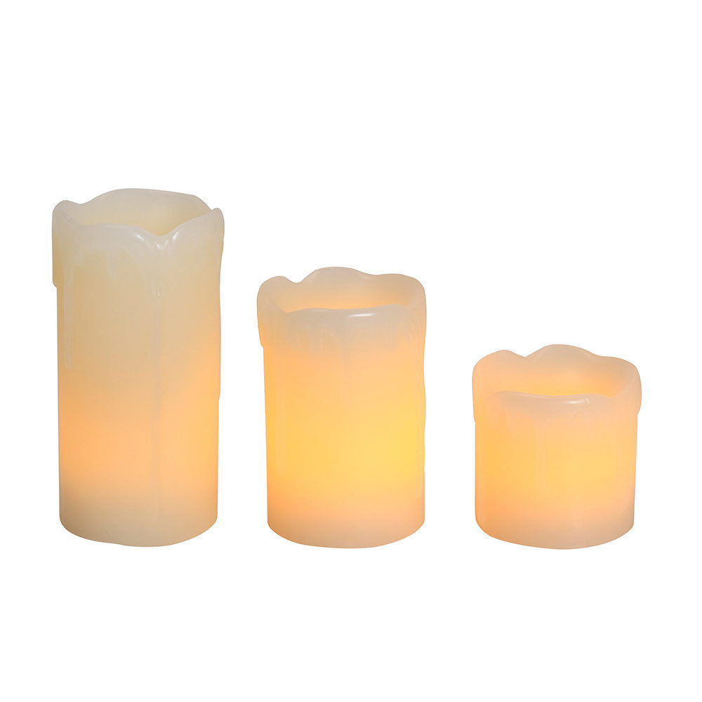 LED - Flameless Candle Set - Dripping - 3 Piece