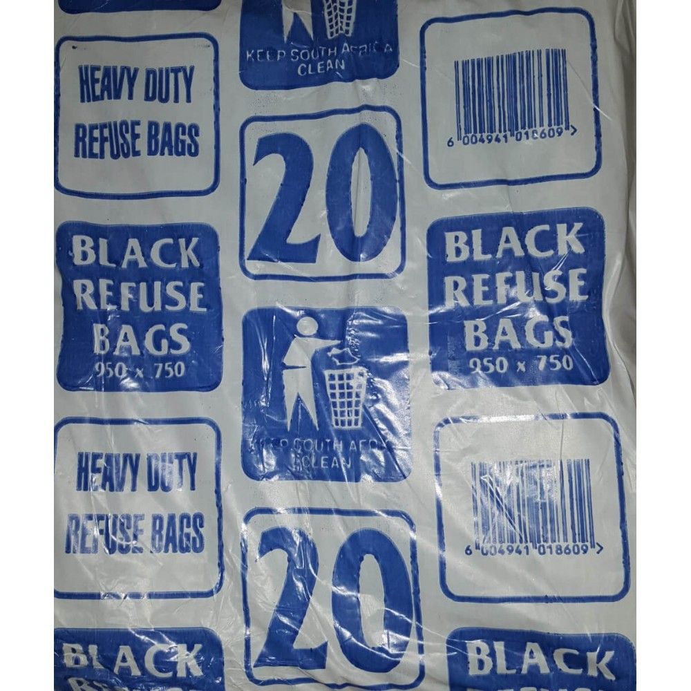 Refuse Bag Std Black Per 20 (950x750mm)