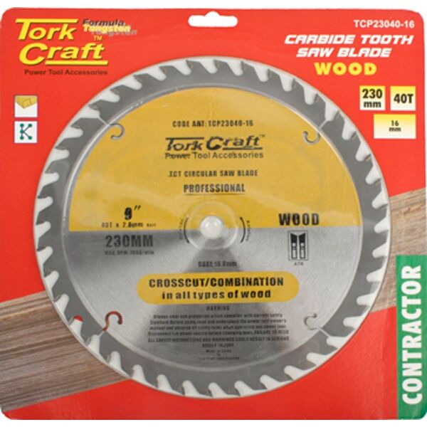 Blade Contractor 230 X40T 16Mm Circular Saw Tct