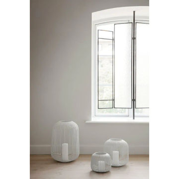 Lantern - Powder Coated Steel in White: Medium 28x27cm LITO range - Blomus Germanhy