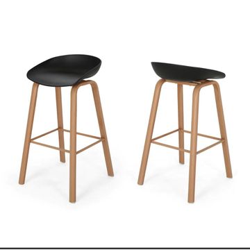Asher bar stool set of 2 black