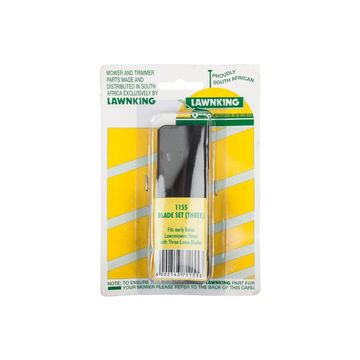 Lawn King 3 Piece Lawnmower Blades for Rolux - Black - Bulk Pack of 3