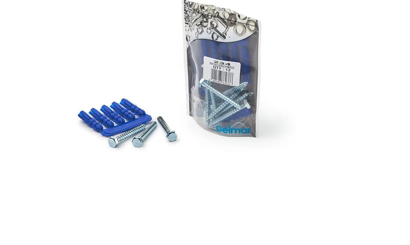 Coach Screws with Plugs, M6 x 50mm, 12 Pieces (4 pack) BY WOODLY