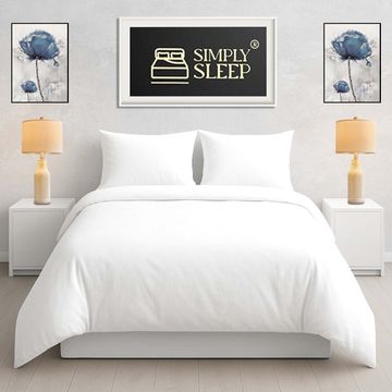 Simply Sleep - Everyday Collection Duvet Cover Set - Plain - 90GSM- (1Set) Optical White - Single
