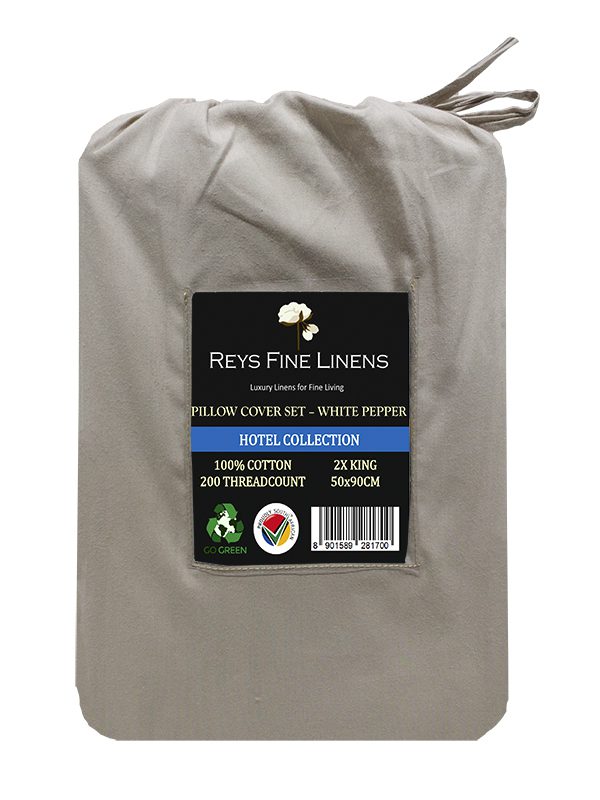 Rey's Fine Linen - Hotel Collection - Pillow Cover Set-01 Pc Pack-King-White Pepper