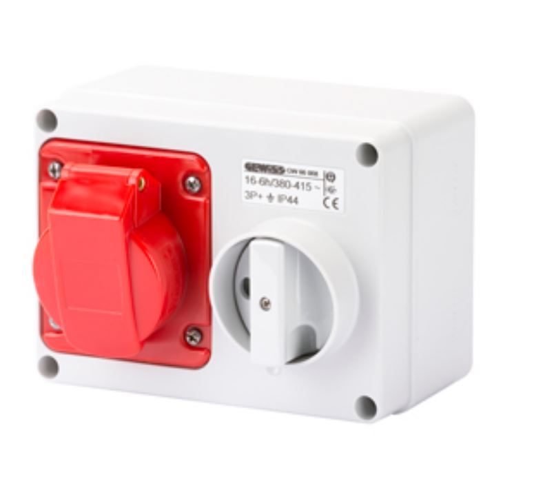 16A 3P+E 400V Sur.Hor.Inter.Soc.IP44 6H