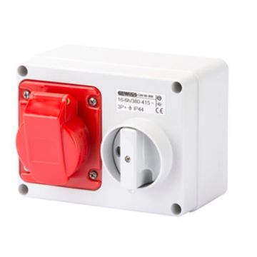 16A 3P+E 400V Sur.Hor.Inter.Soc.IP44 6H