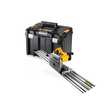 DEWALT 55mm Plunge Saw with 1.5m Guide Rail – Precision Cutting with Anti-Kickback & Variable Speed | DWS520KTR-QS