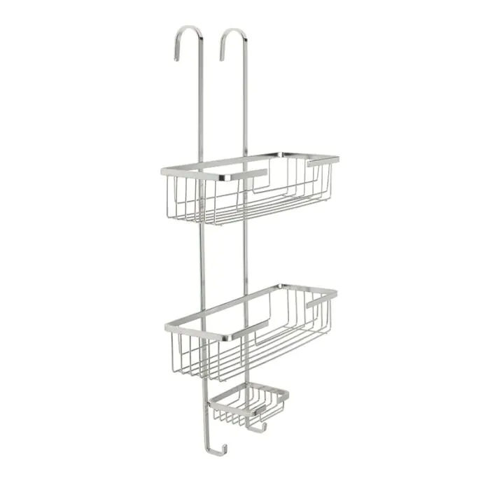 Woodly Hook-over Shower Caddy, Stainless Steel